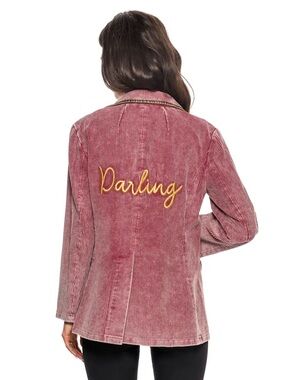 Darling Pink Corduroy Blazer Jacket